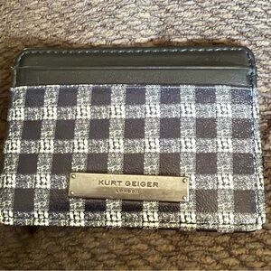 Kurt Geiger Black and White Checkered Card Holder